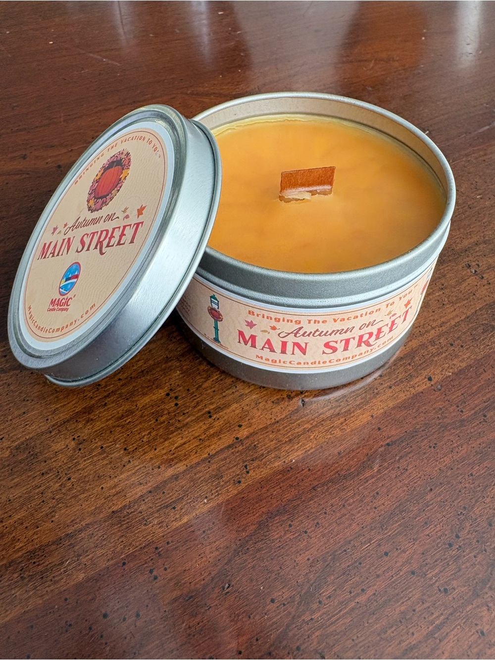 "Autumn on Main Street" Magic Candle Company - small candle